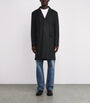 Black Wool-Blend Overcoat