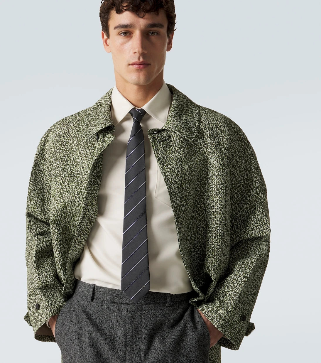 Gucci - Horsebit striped silk jacquard tie