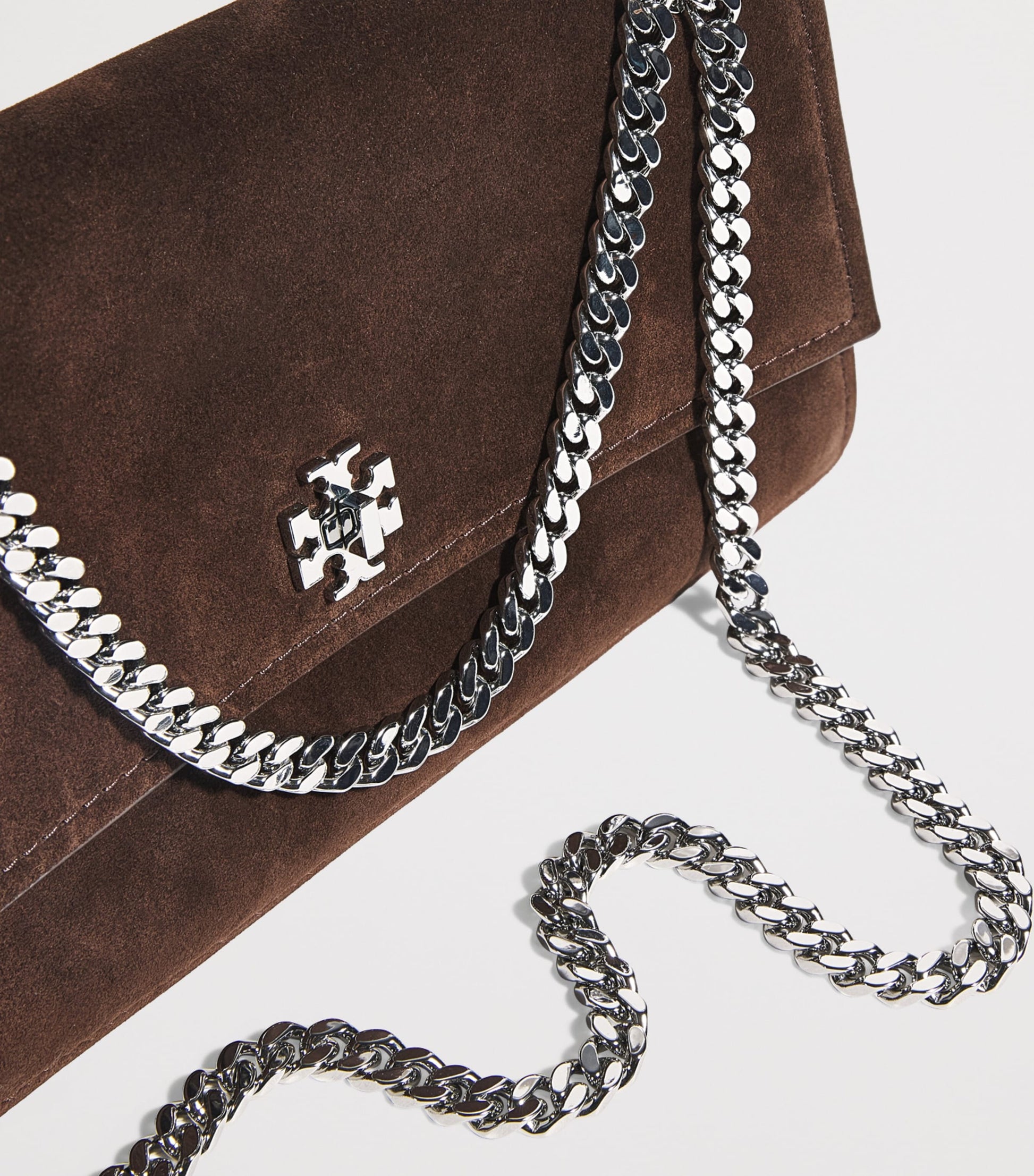 Suede Kira Turnlock Shoulder Bag