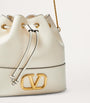 Valentino Garavani White Leather VLogo Bucket Bag