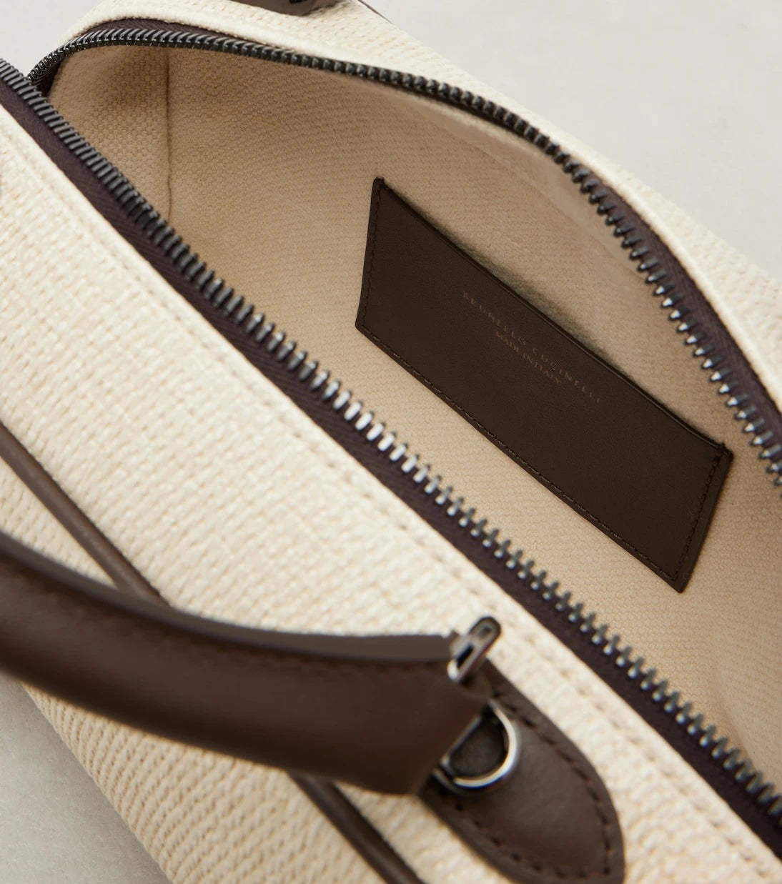 Brunello Cucinelli - Leather-trimmed top-handle bag