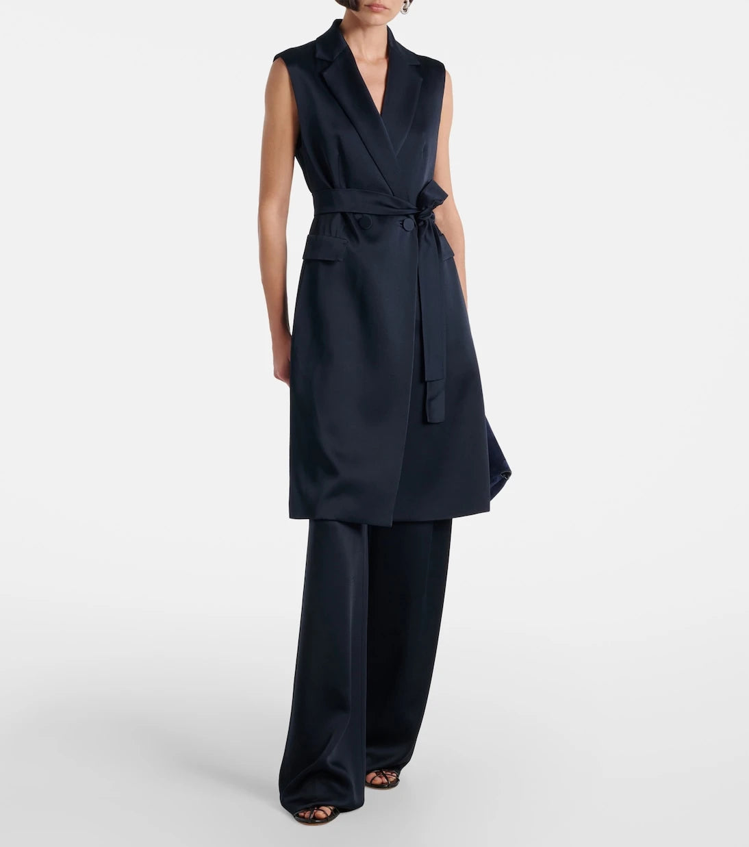 Max Mara - Afgano belted satin jacket