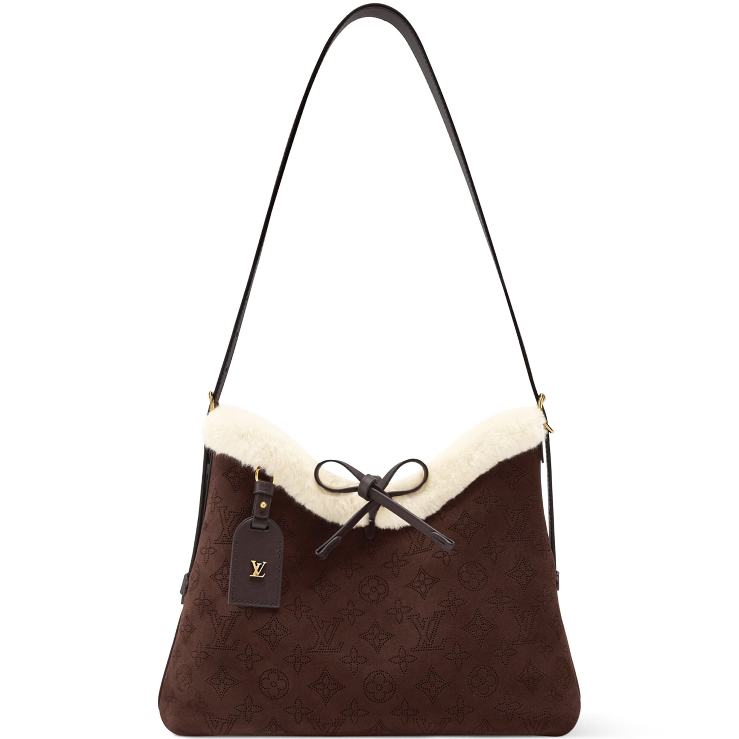 LOUIS VUITTON Suede CarryAll PM Shoulder Bag