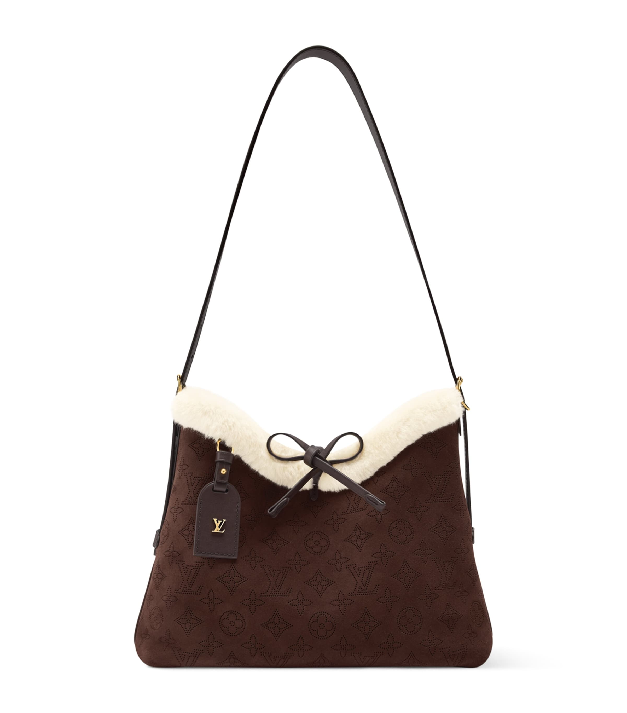 LOUIS VUITTON Suede CarryAll PM Shoulder Bag