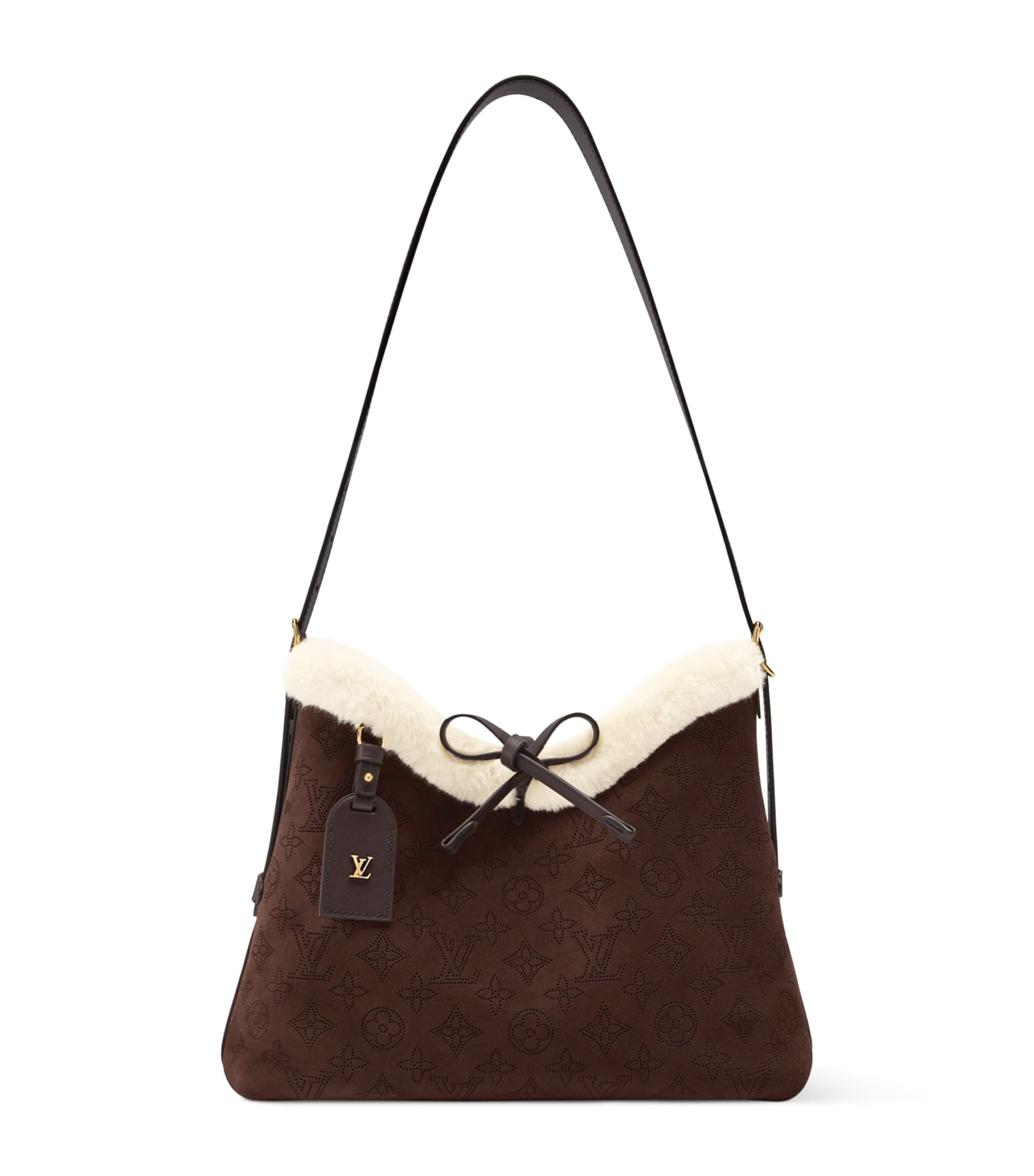 LOUIS VUITTON Suede CarryAll PM Shoulder Bag