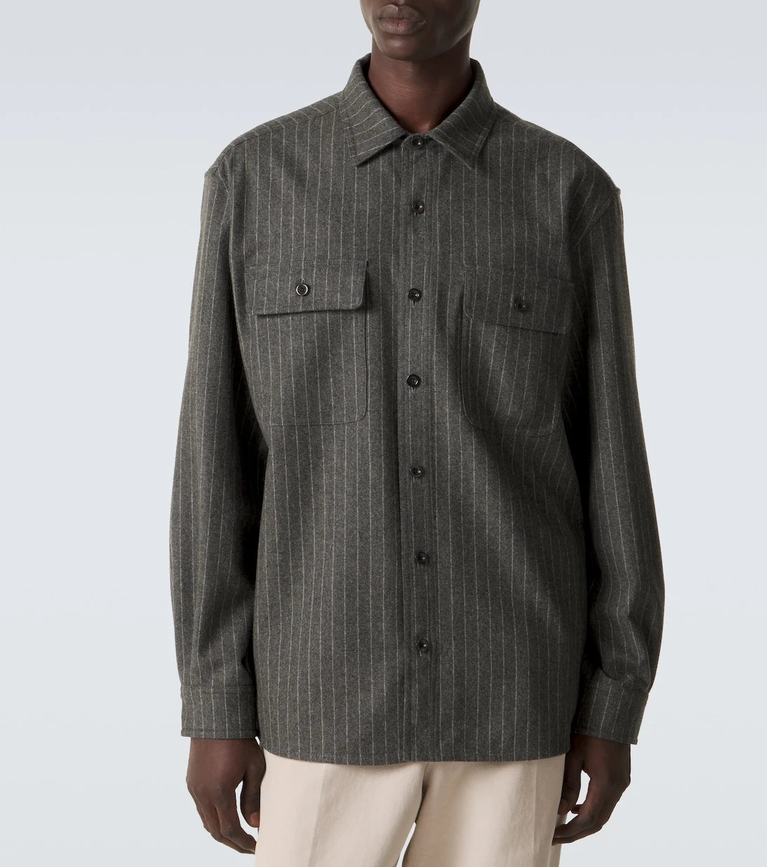 Ralph Lauren Purple Label - Pinstripe wool shirt