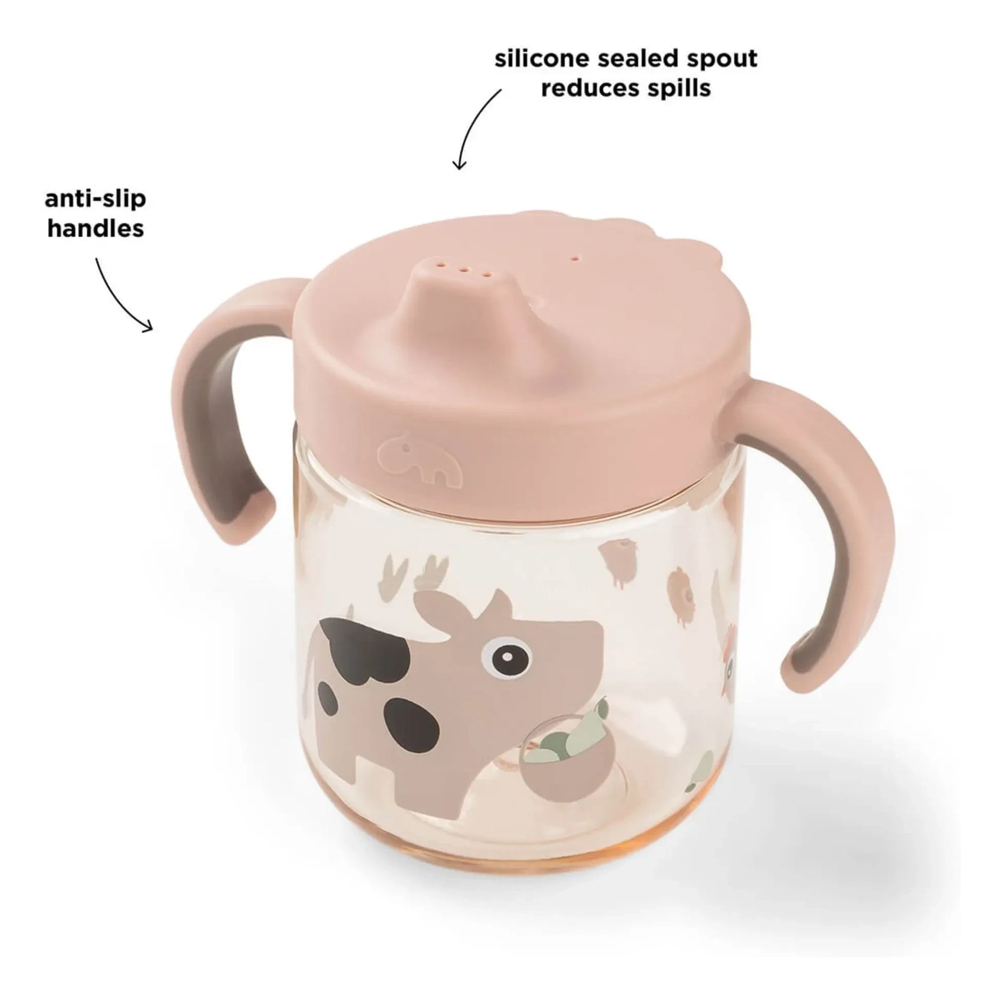 Done by deer - Tiny Farm tritan learning mug | Pink