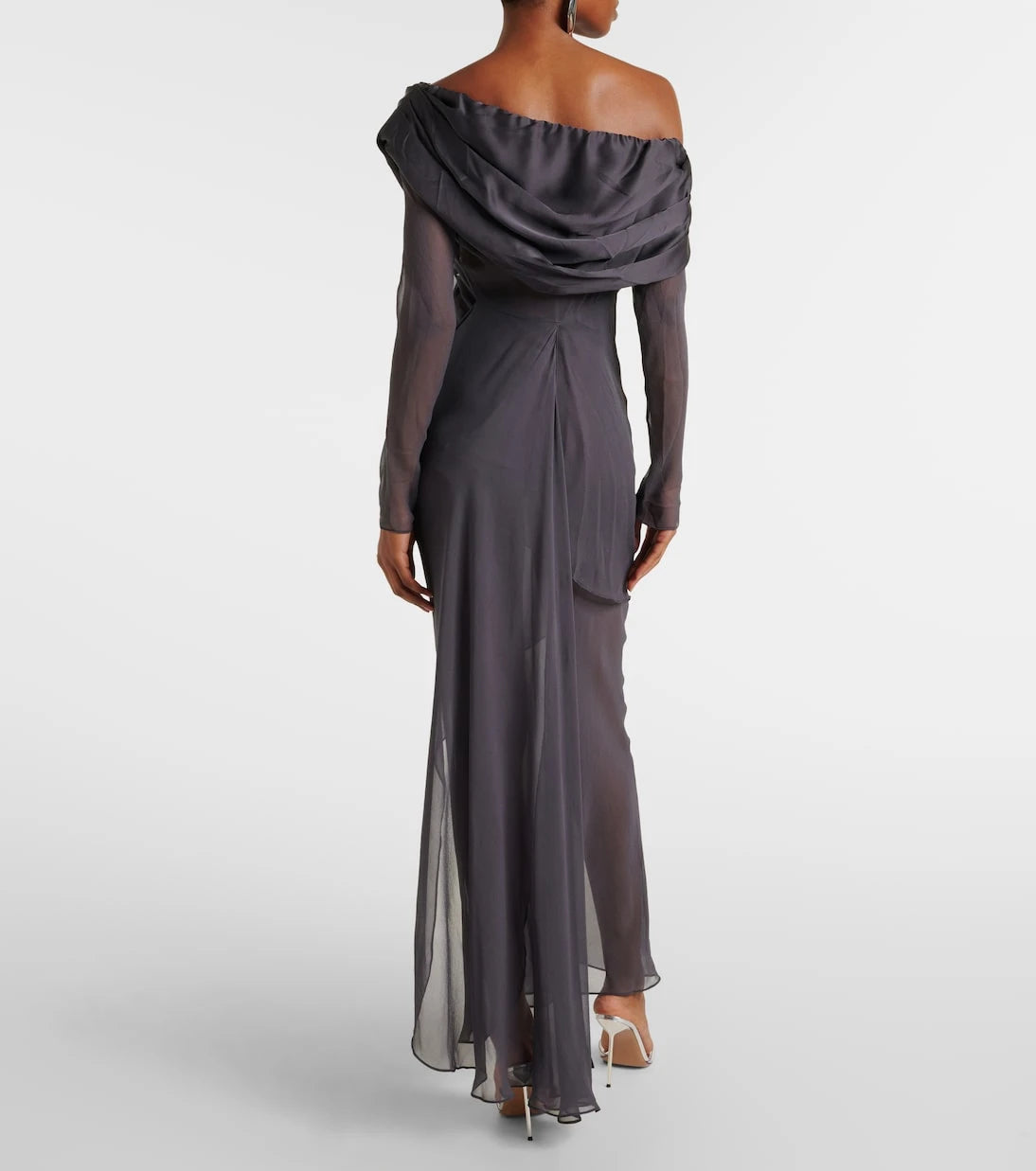 Christopher Esber - Asymmetric sheer silk maxi dress