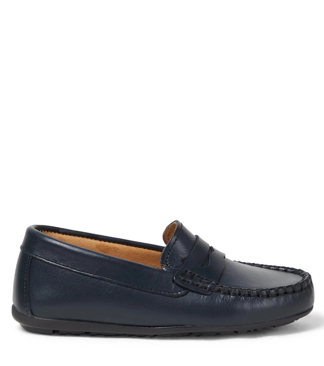 La Coqueta - Marine leather penny loafers