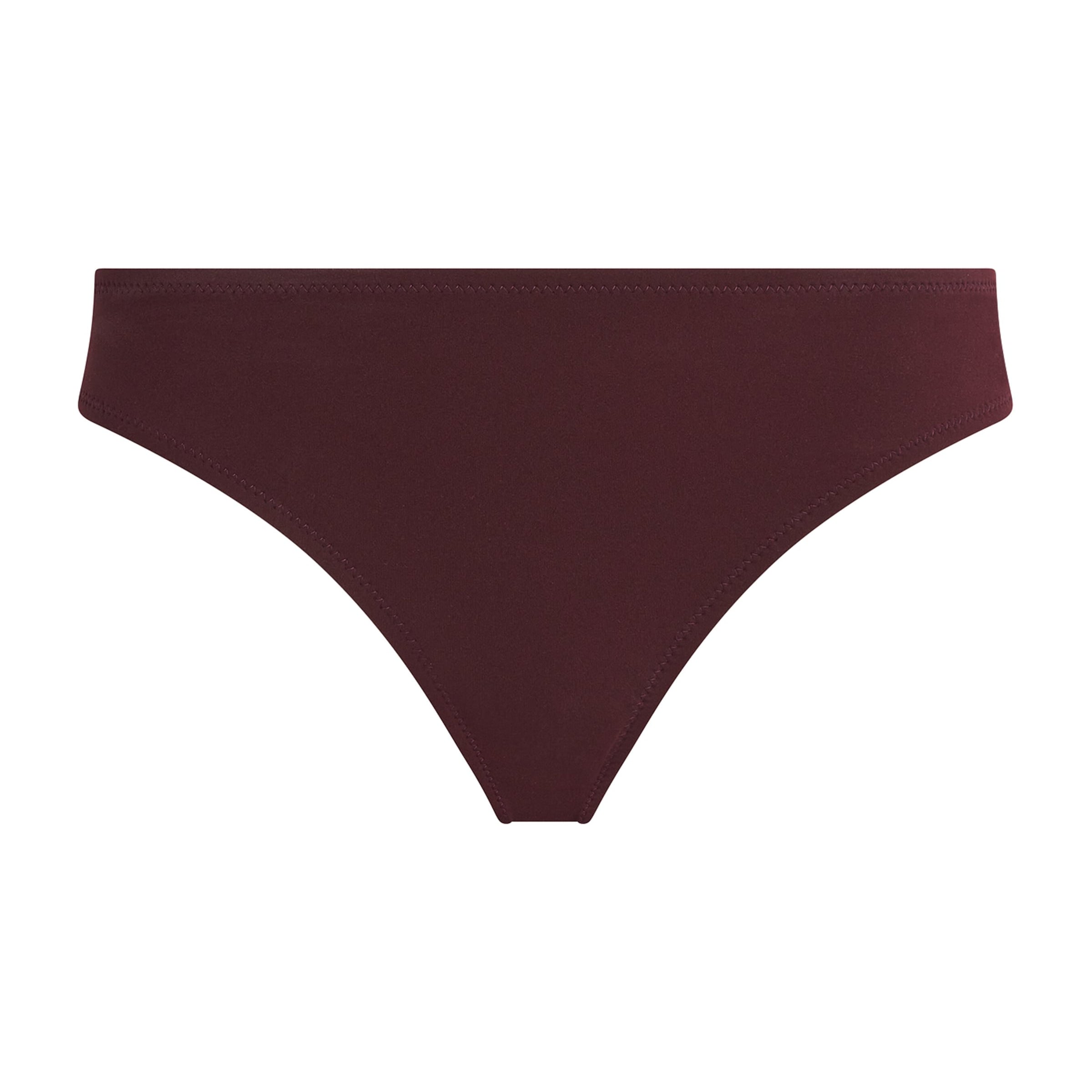Ulla Johnson Burgundy Dani Mid-Rise Bikini Briefs