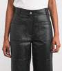 Victoria Beckham Black Leather Alina Trousers
