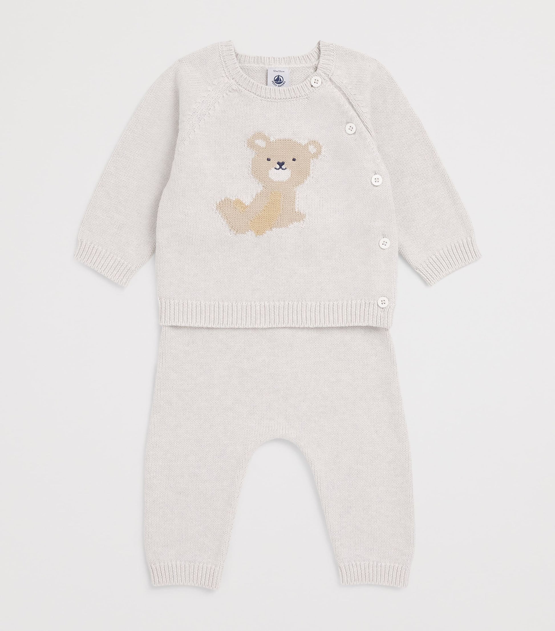 Petit Bateau Wool-Cotton Sweater and Trousers Set (1-18 Months)