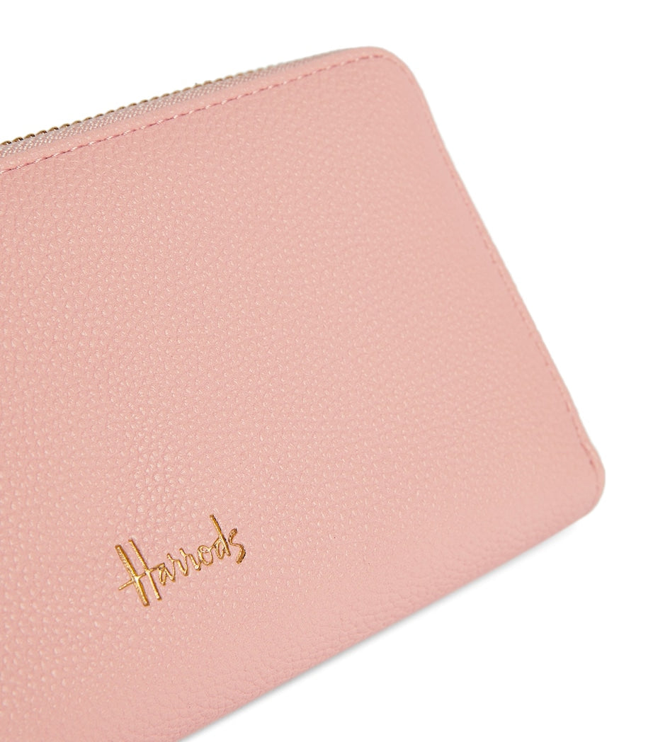 Pink Oxford Zip-Around Wallet