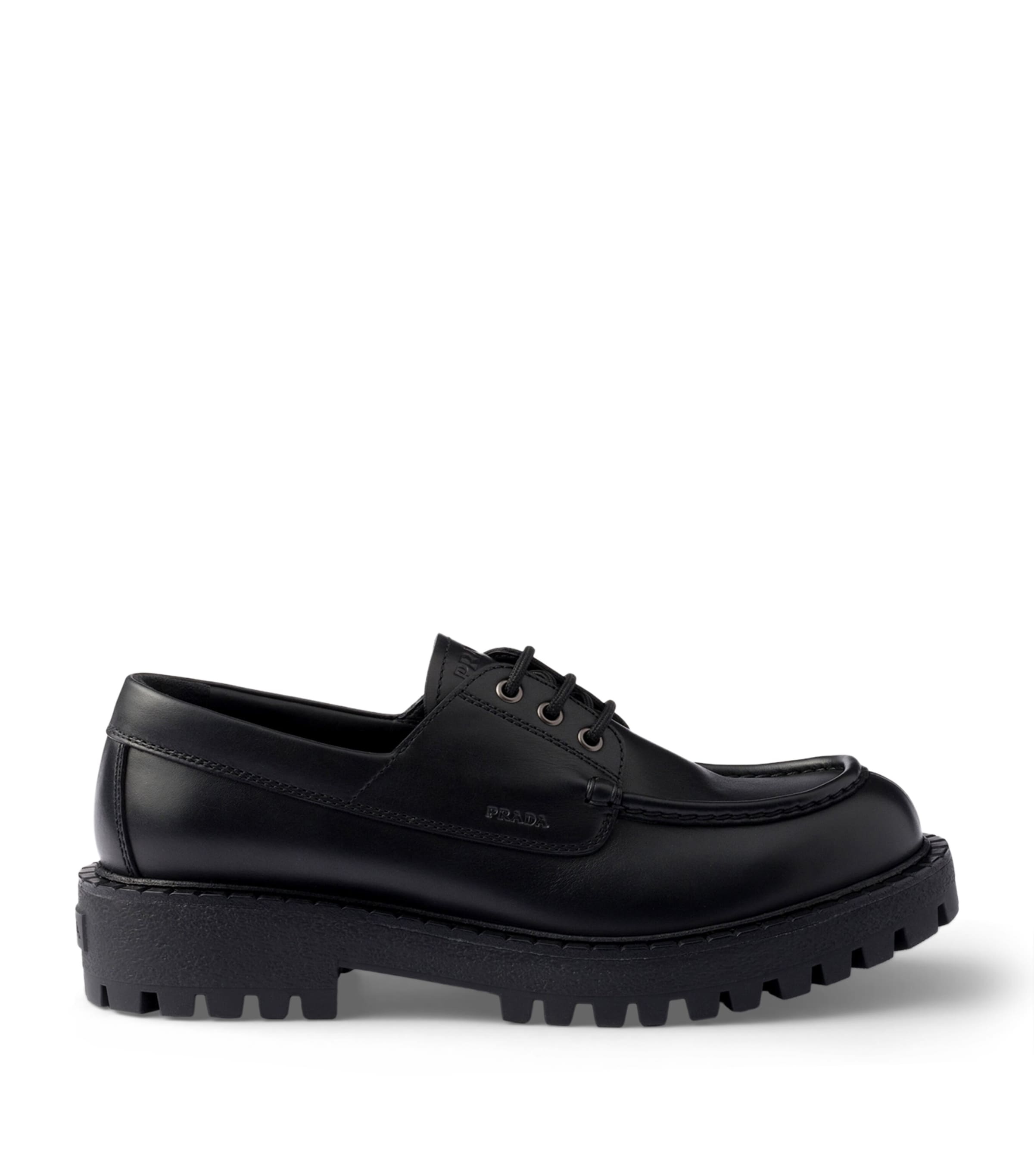Prada Leather Laced Loafers