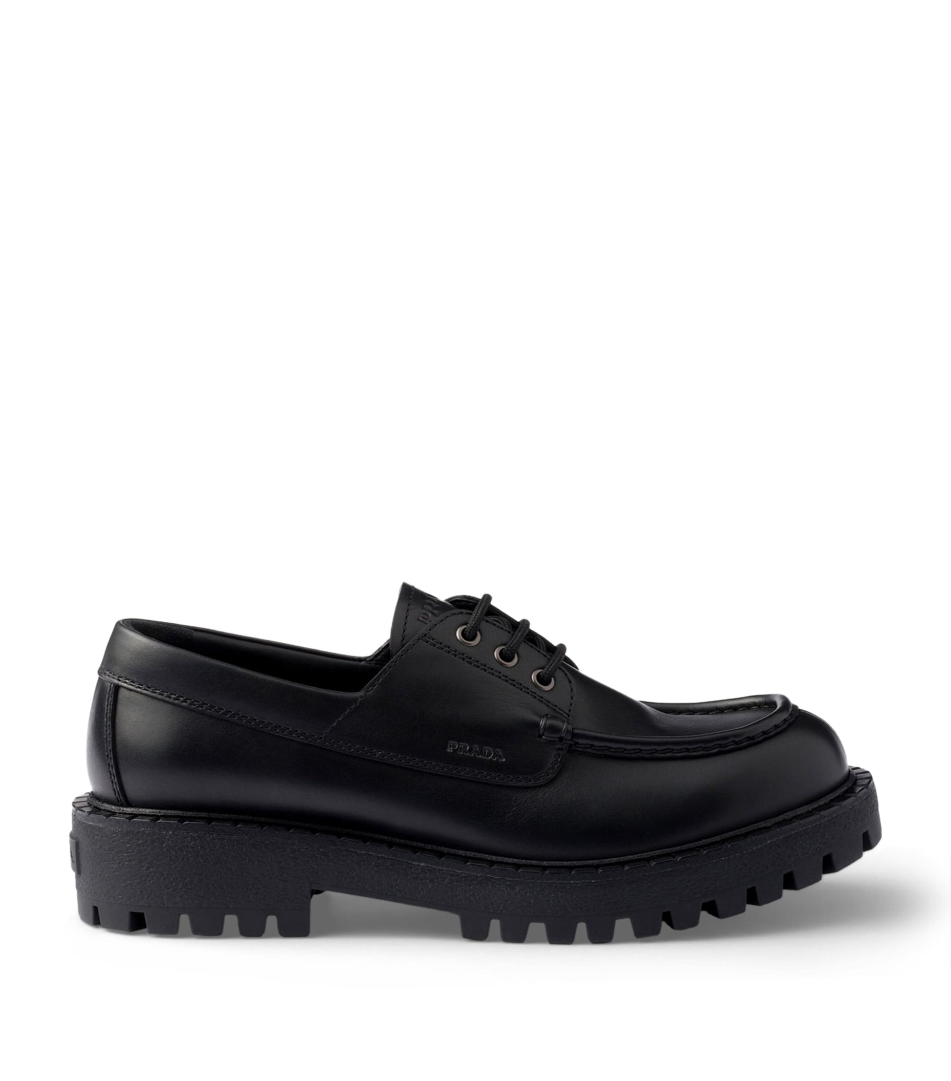 Prada Leather Laced Loafers