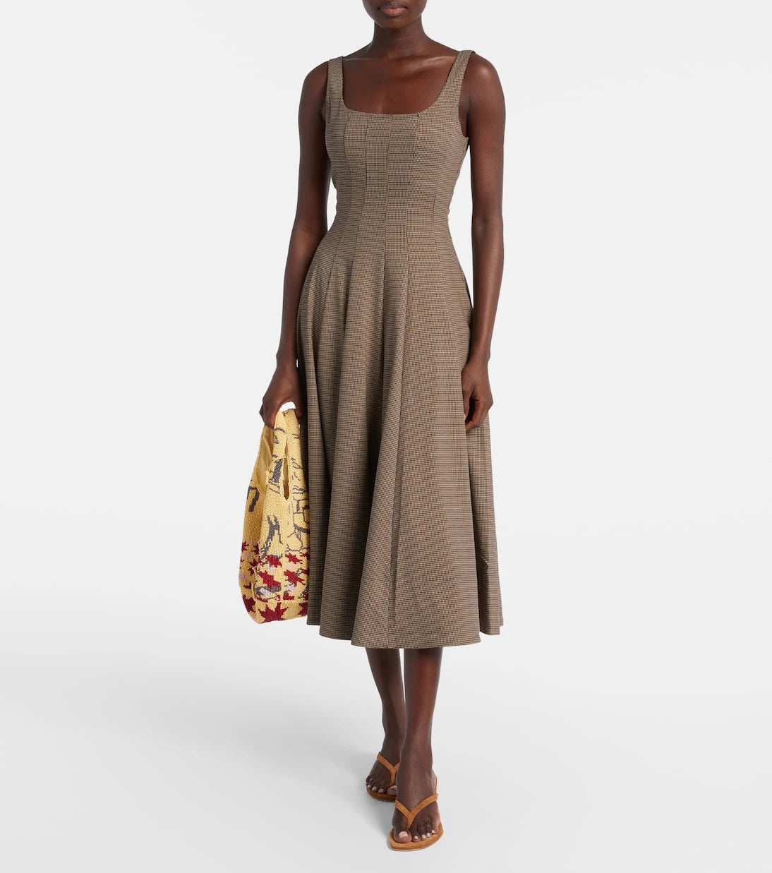 Staud - Wells houndstooth midi dress