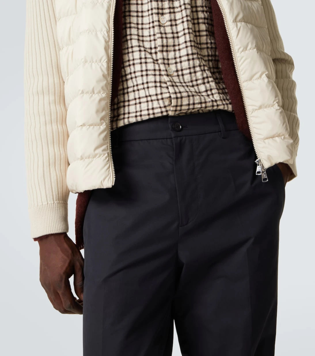 Moncler - بنطلون بقصة مستقيمة من مزيج القطن