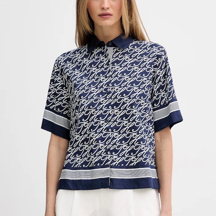 Tommy Hilfiger риза дамска с коприна SUMMER