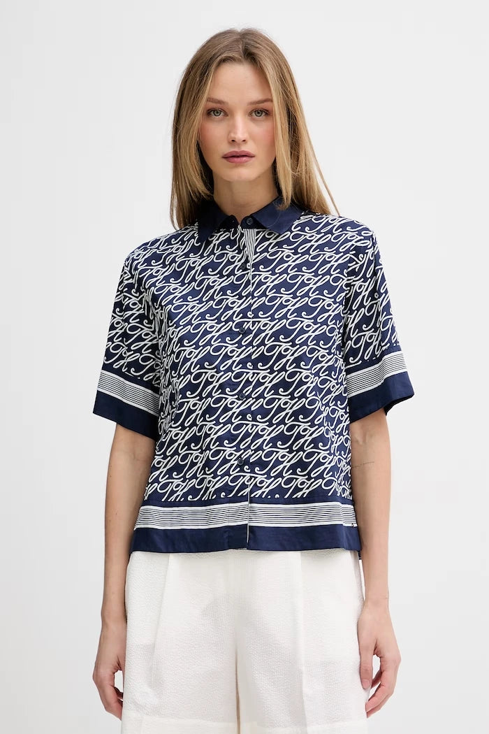 Tommy Hilfiger риза дамска с коприна SUMMER