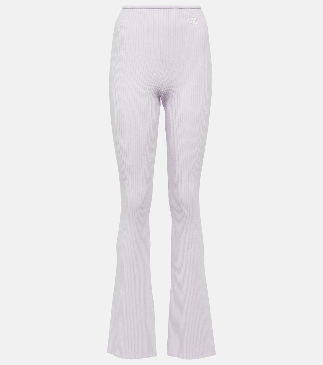 Courrèges - Reedition ribbed-knit flared pants