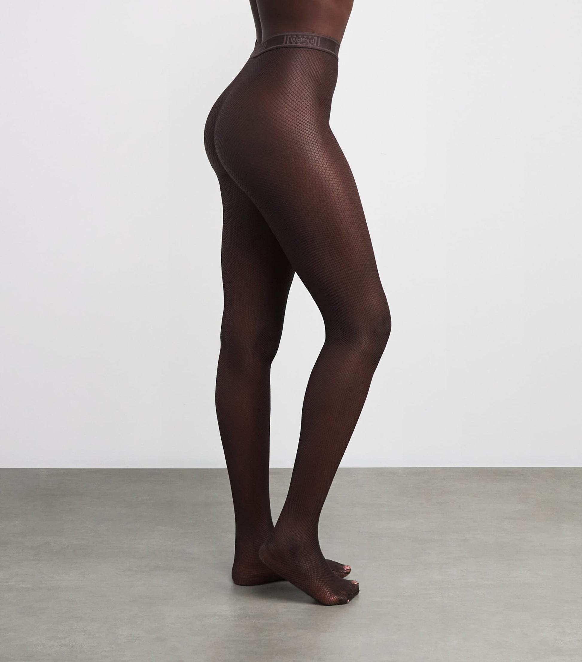 Wolford Brown Twenties Econyl Fishnet Tights