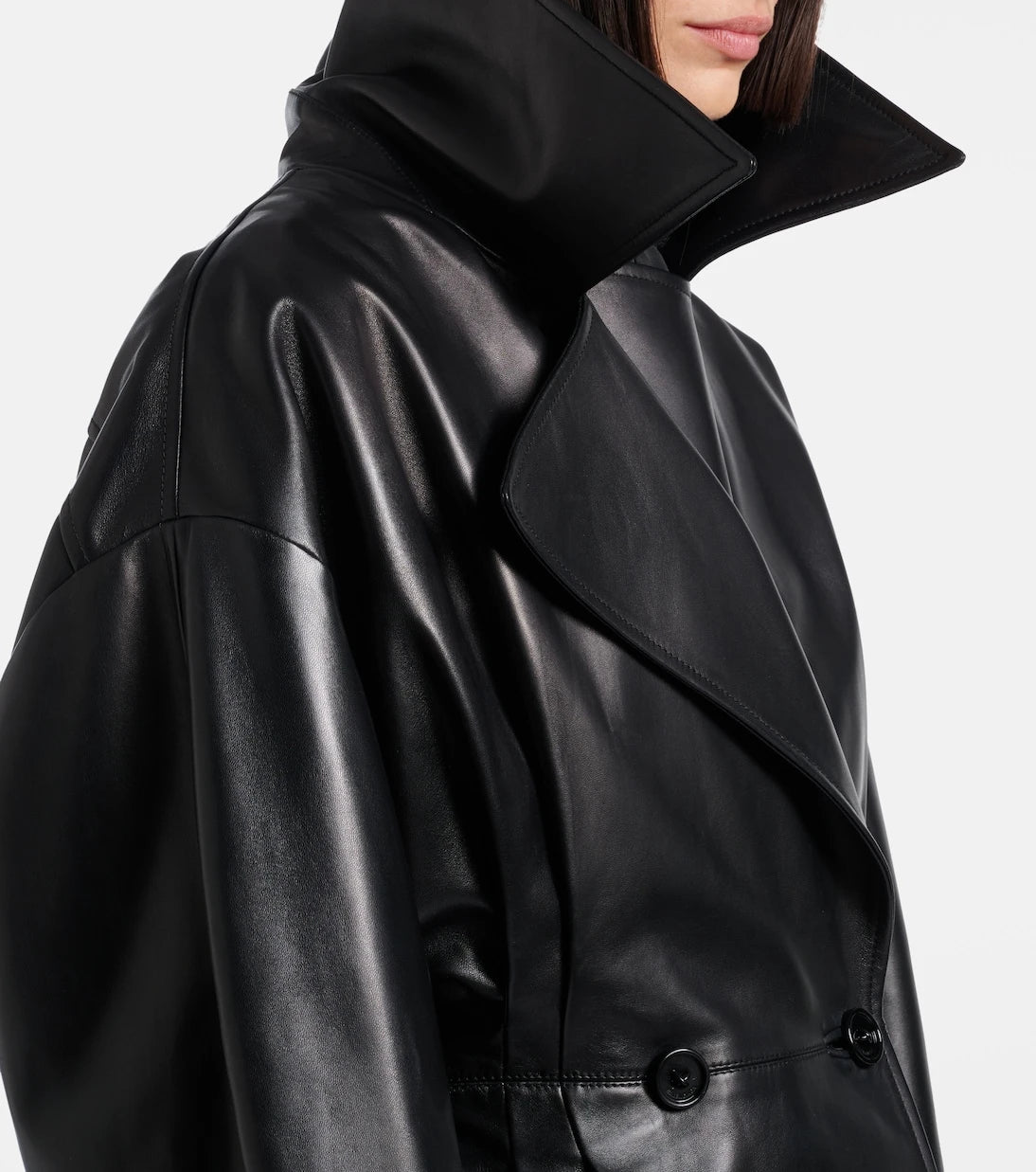 Balenciaga - Double-breasted leather jacket
