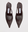 Jimmy Choo Burgundy Isa 80 Leather Slingback Pumps
