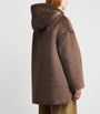 Max Mara Brown Down, Faux Fur and Water-Repellent Reversible Jacket