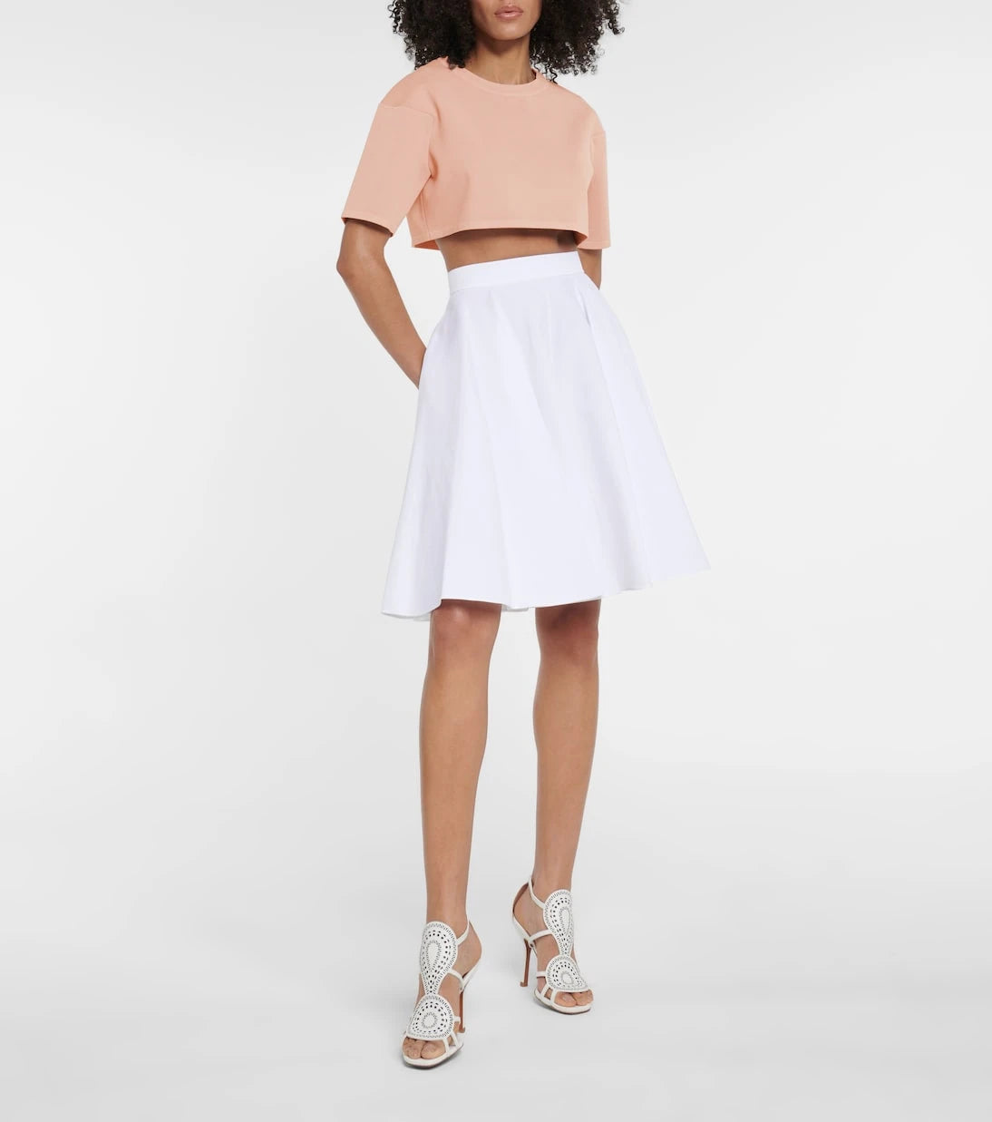 Alaïa - توب قصير من نسيج محبوك مطاطي