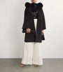 Wool-Cashmere Fox-Trim Cape Coat