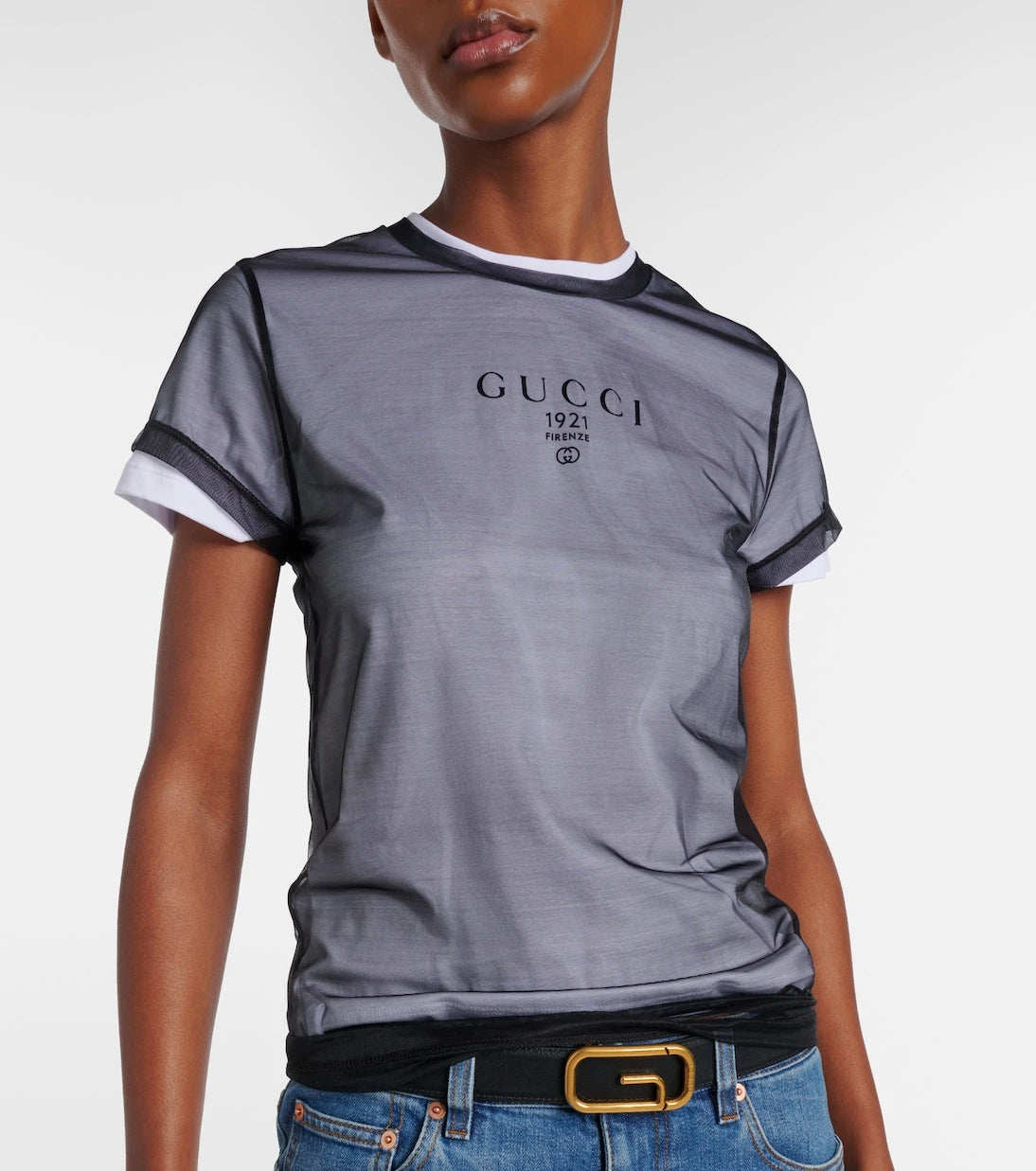 Gucci - Layered cotton-blend jersey T-shirt