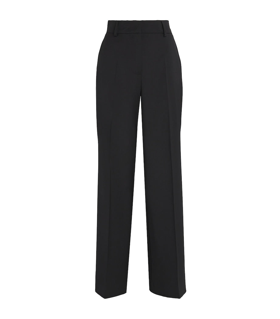 Weekend Max Mara Black Virgin Wool Wide-Leg Trousers