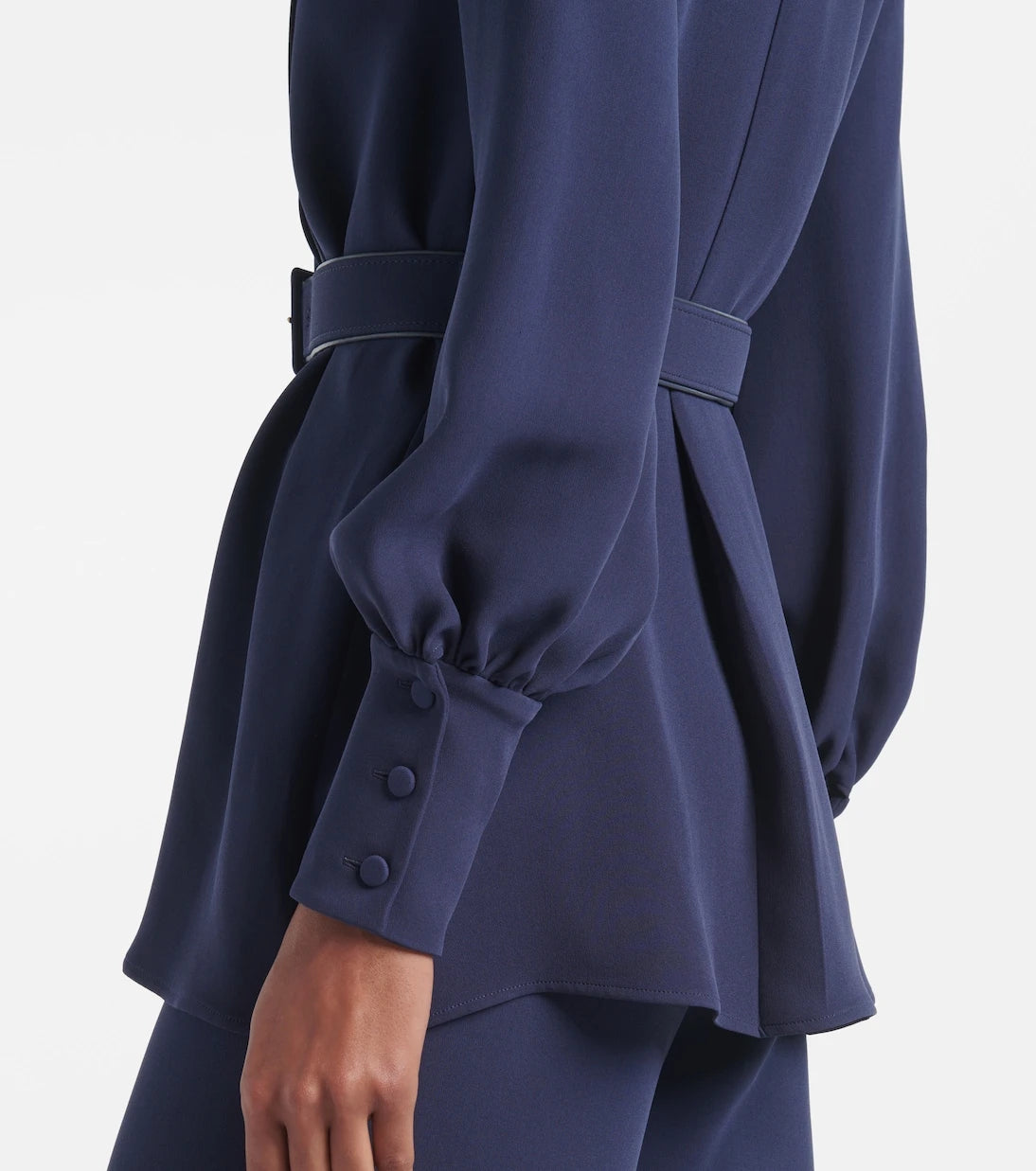 Valentino - Cady Couture pleated belted blouse