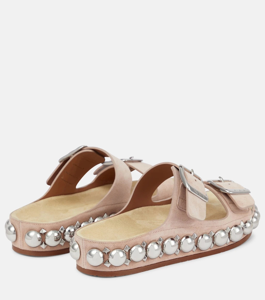 Alaïa - Bombe embellished suede slides