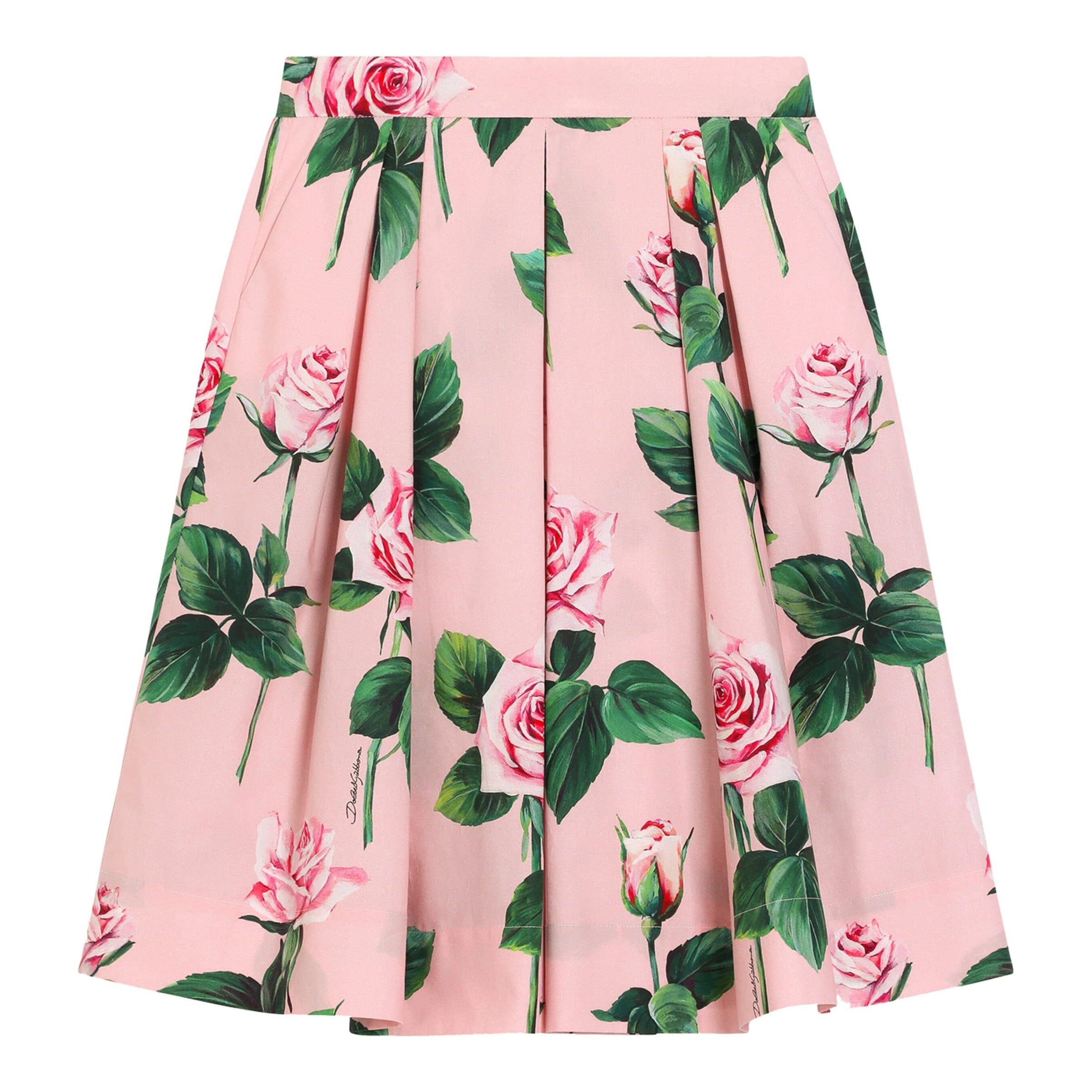 Dolce & Gabbana Kids Pleated Rose Print Skirt (8-12+ Years)