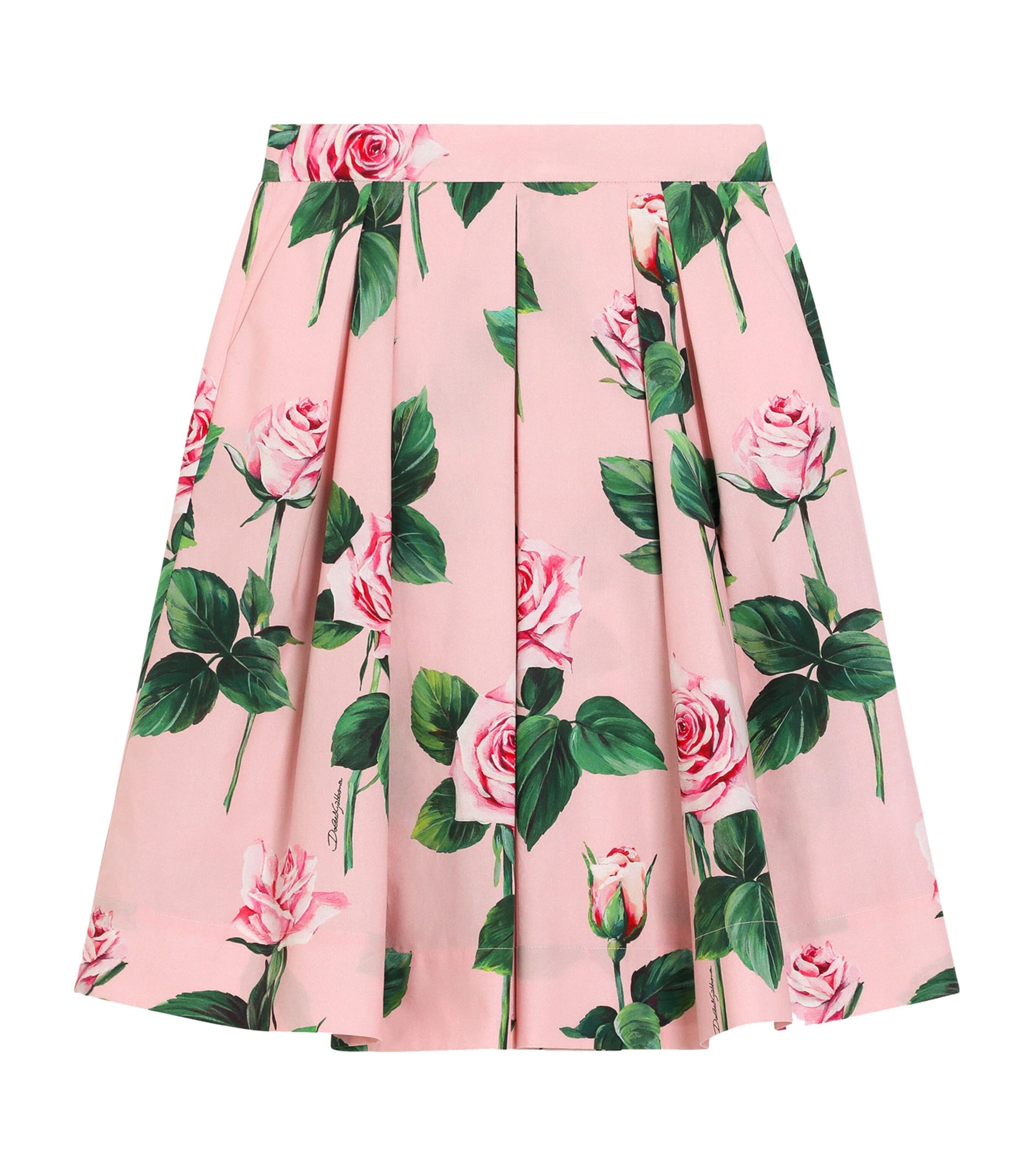 Dolce & Gabbana Kids Pleated Rose Print Skirt (8-12+ Years)