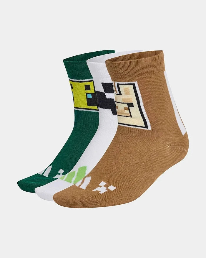 Pamuklu çocuk çorapları adidas Performance MINECRAFT (3 çift)