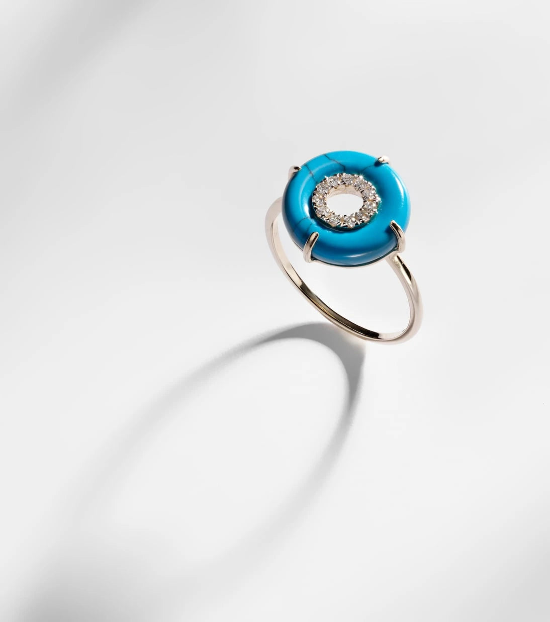 Mateo - 14kt gold ring with turquoise and diamonds