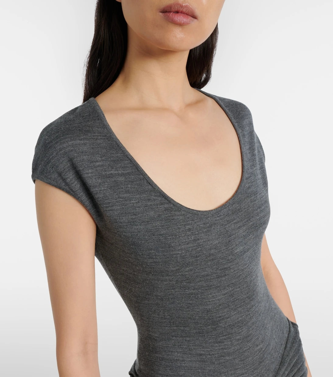 Alaïa - Knitted pleated wool midi dress