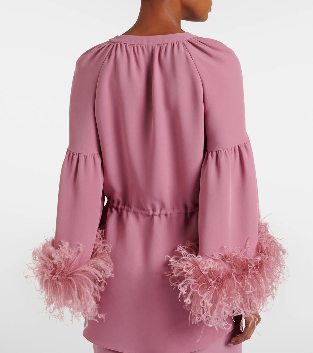 Valentino - Cady Couture feather-trimmed tunic