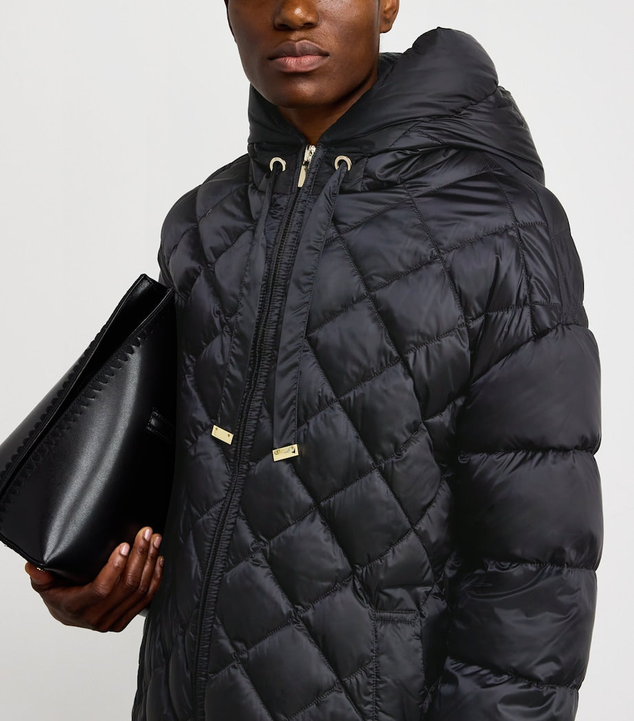 Max Mara Black The Cube Quilted Down Parka Coat