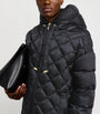 Max Mara Black The Cube Quilted Down Parka Coat