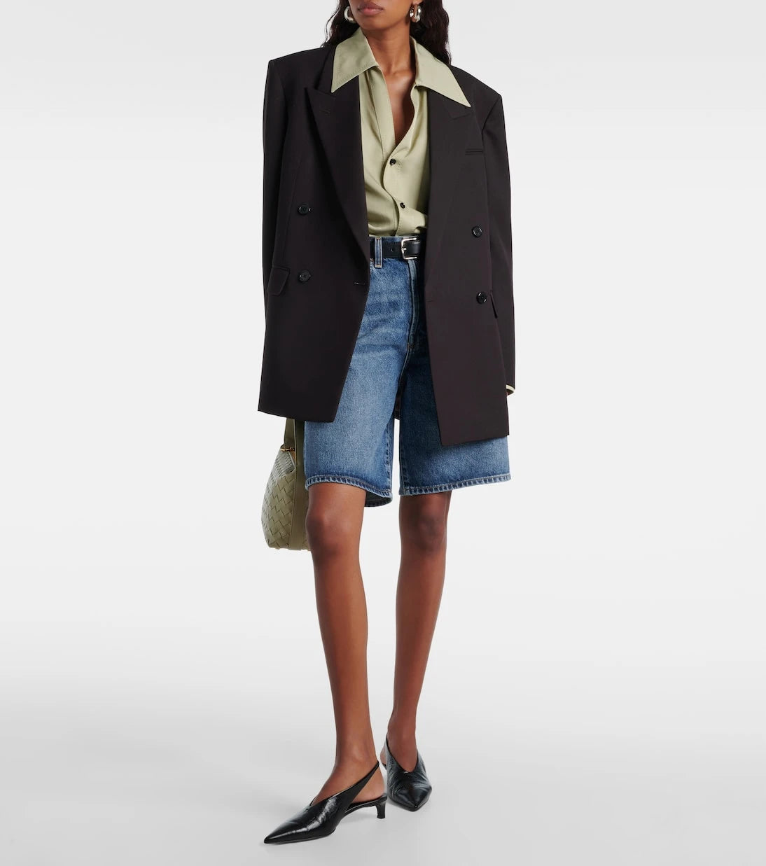 Agolde - Risha low-rise denim Bermuda shorts