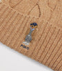 Brown Wool-Blend Polo Bear Beanie