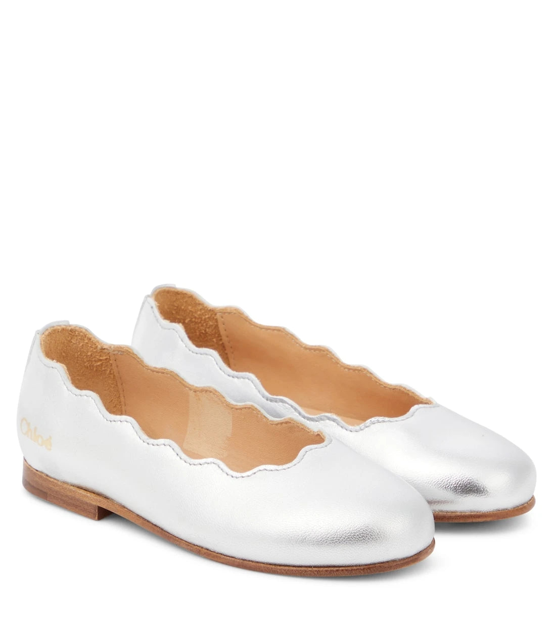 Chloé Kids - Lauren metallic leather ballet flats