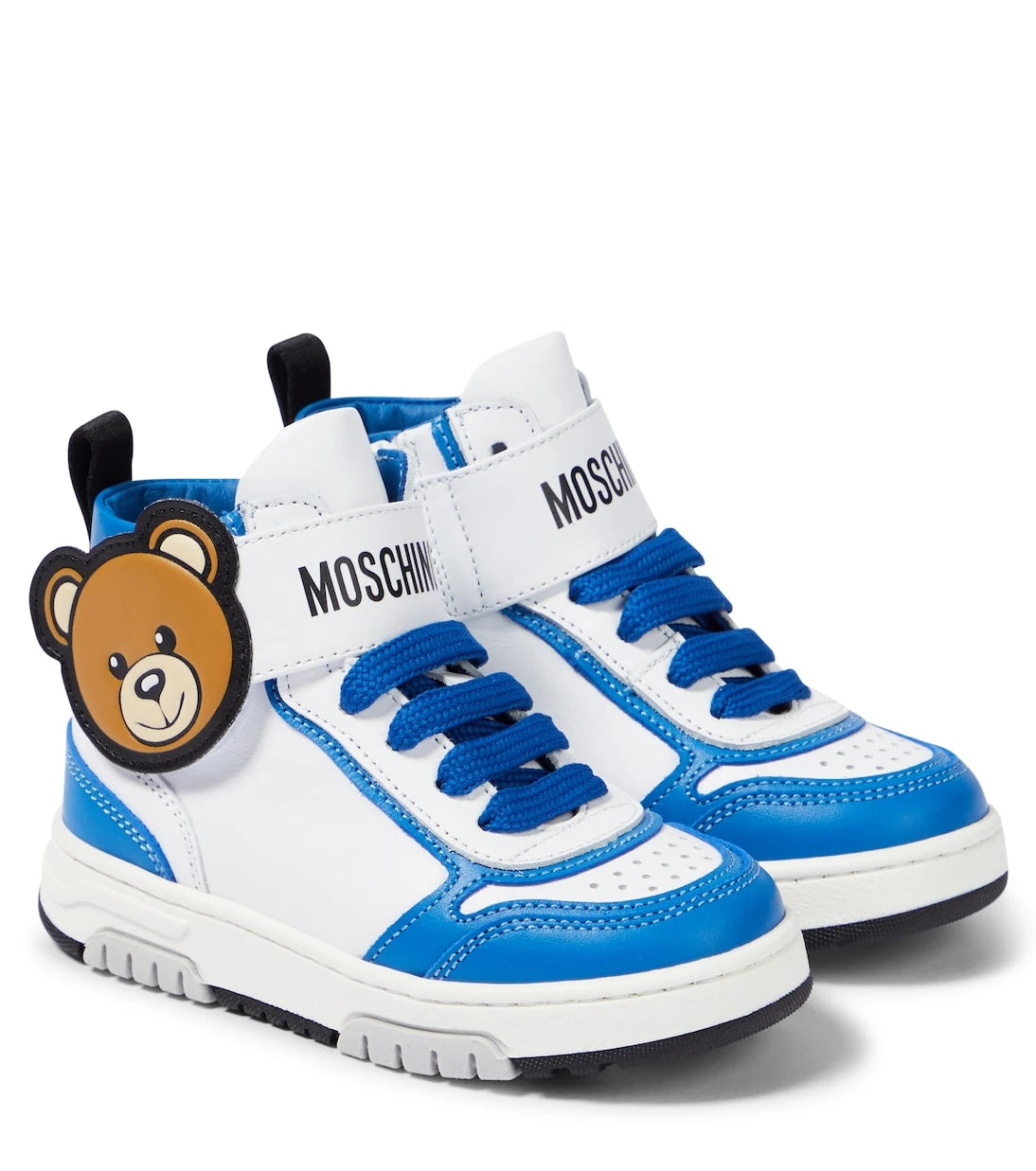 Moschino Kids - أحذية رياضية جلدية بشعار