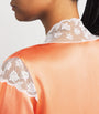 Orange Silk Lace-Trim Calliope Robe