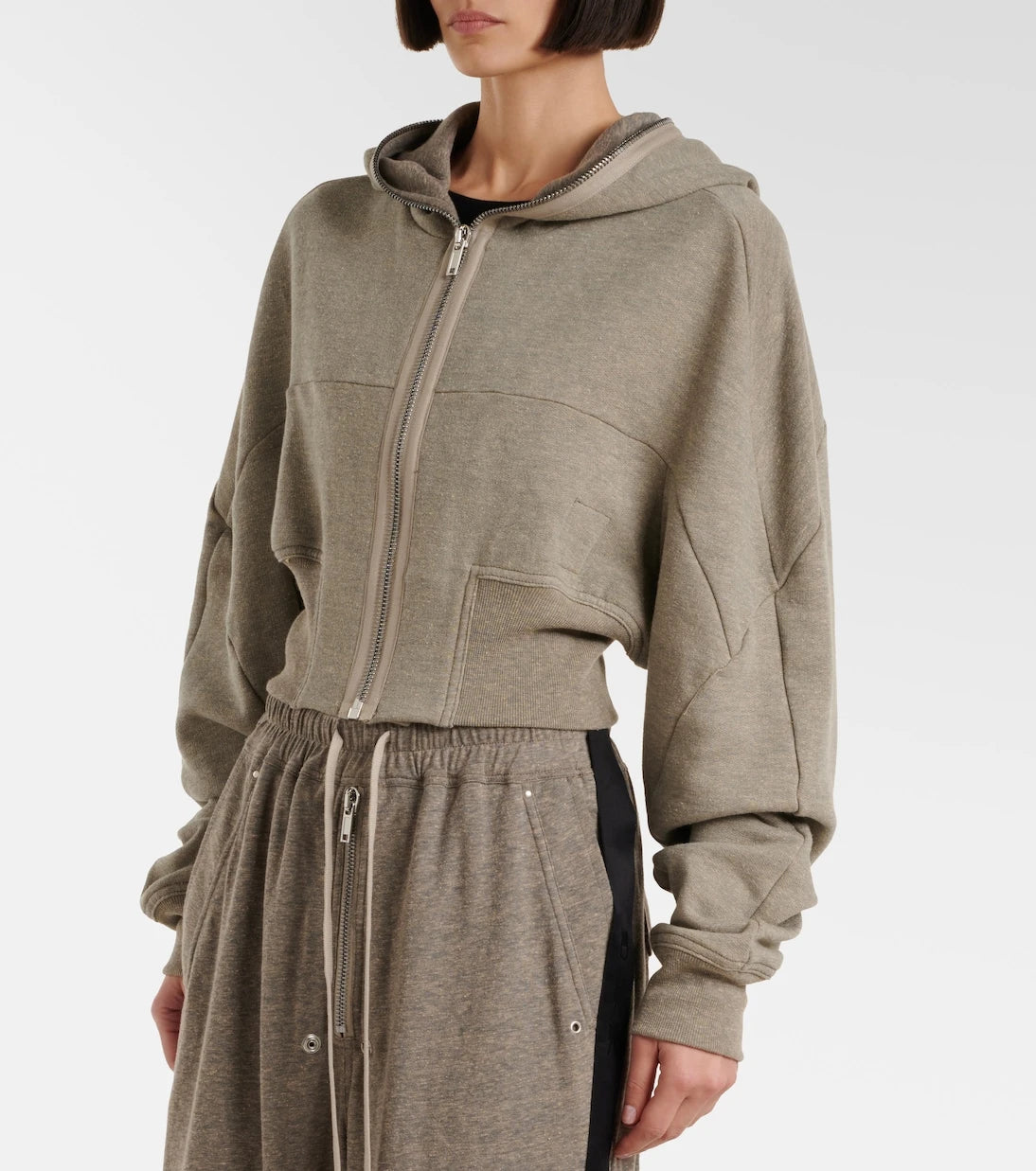 Rick Owens - Cropped cotton-blend jersey hoodie