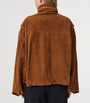 AllSaints Brown Suede Clay Bomber Jacket