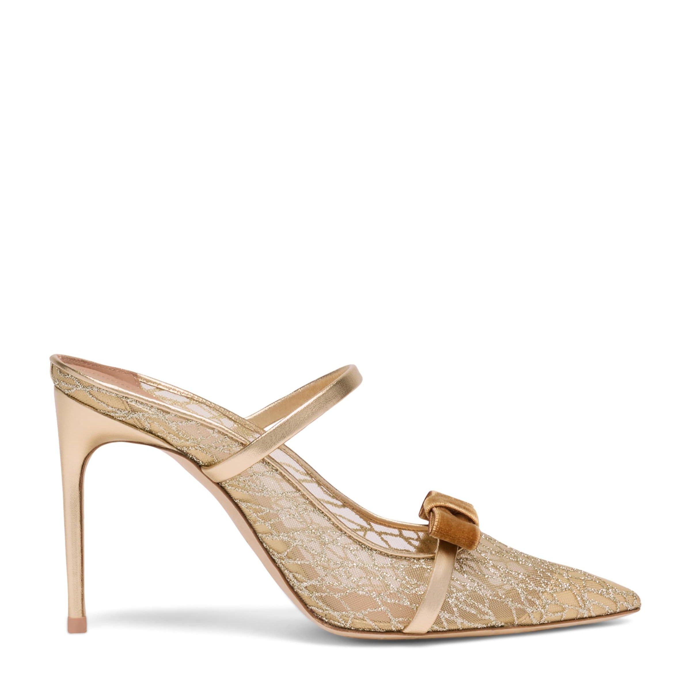 Glittered Aurora Heeled Mules 90